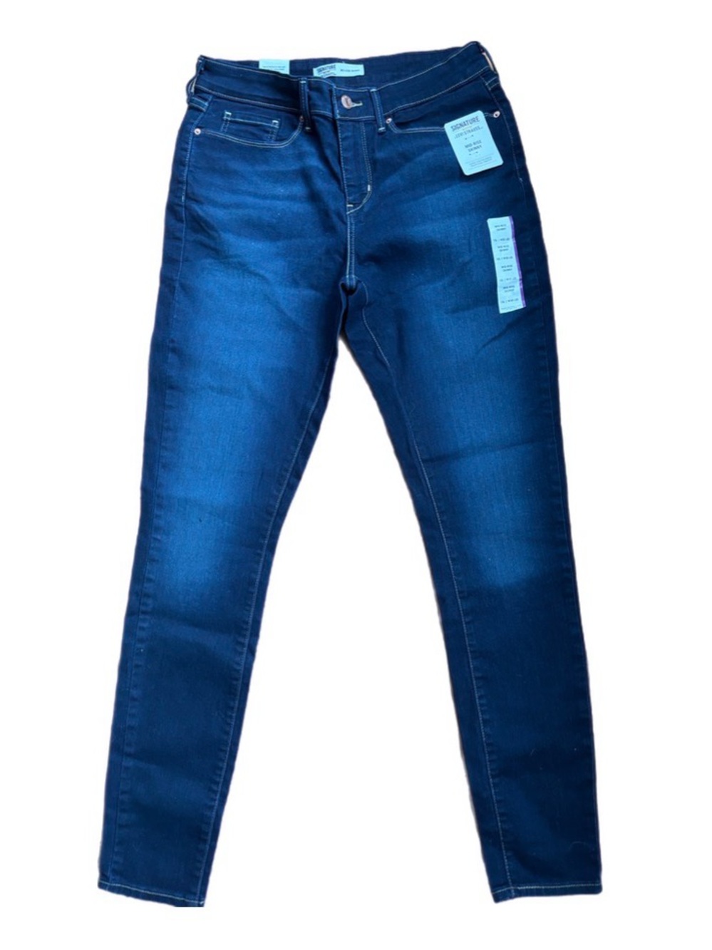 Dark Wash midrise Stretch Skinny Jeans